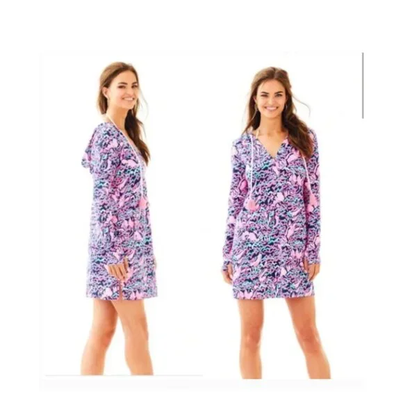 Lilly Pulitzer Rylie Cover Up Dress in Resort Navy Pop Up Lobstah Roll, XL, NWOT - Picture 10 of 10